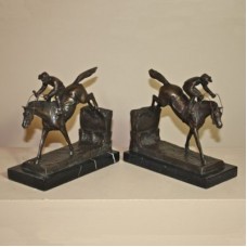 HM2226ACM Jockey Bookends with Marble Pair