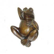 A1349  Small Indoor/Outdoor Bronze Frog Relaxing