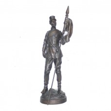 A2061 Bronze Confederate Soldier Holding Flag