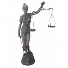 A2604 Large Bronze Lady Justice On Marble Base