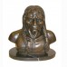 A2933 Stern Looking Bronze Native American Indian Man Bust or Statue