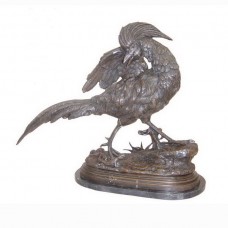 A3981 Posing Bronze Pheasant on Marble