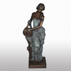 A4012 Bronze Woman Pouring Water From Vase Fountain