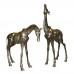 A4091 Pair of Large Standing Bronze Giraffes