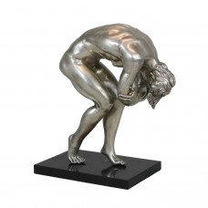 A4141 Bronze Statue of Man Posing Nude Rodin Style