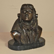 A4146 Bronze Statue of Pilot on Marble Base