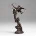 A4341 Bronze Woman Holding Angel w. Bow on Marble Base