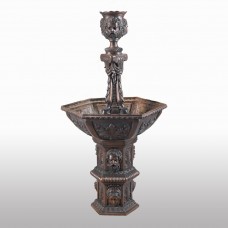 A4539 Monumental Beautiful Bronze Fountain w. Detailed Decorative Faces
