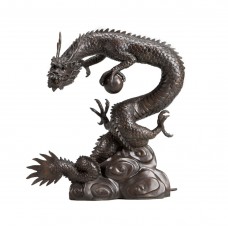 A5178  Chinese Bronze Fountain Zodiac Sculpture  Dragon Holding  A Ball 