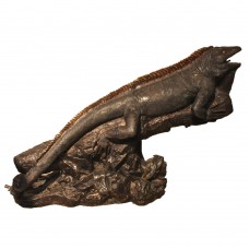 A5265 Detailed Bronze Fountain Of An Iguana On A Tree Trump