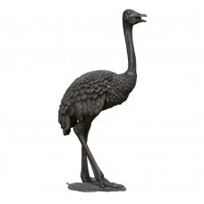 A5629 Large Bronze Fountain Of A Standing Ostrich