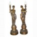 A5962 Pair of Bronze Lady Lamps on Base
