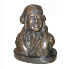 A6099 Charles Lindberg Bronze Bust on Marble Base