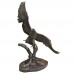 A6225 Large Bronze Eagle Landing on Branch w/ Marble Base