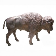 A6424  Unique Large Bronze Bison Statue