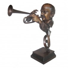 A6862 Bronze Statue of Musician Playing Trumpet