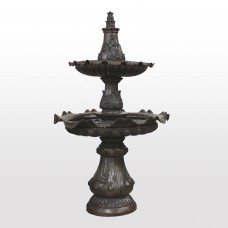 A7198 Two Tier Bronze Fountain w. Scalloped Edges