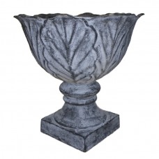C155 Cast Iron Urn With Scalloped Leaf Design