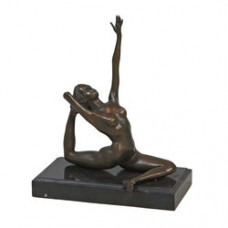EPA-109 Bronze Statue of Yoga Woman Posing Nude 