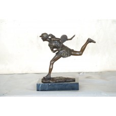 EPA-130 Bronze Statue of Woman Playing Tennis
