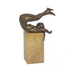 EPA-142 Bronze Statue of a Woman Model Posing Nude on Her Back