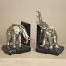 HM2439 Pair of Bronze Elephant Bookends on Marble